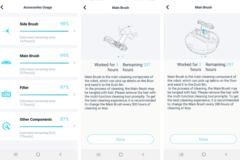Wartungshinweise werden in der Yeedi App angezeigt